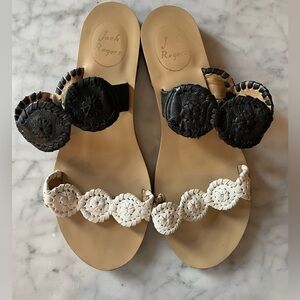 Jack Rogers Lauren Sandal Black & White Size 8